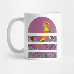 Alien Girl Green Retro Vintage Magic: Transforming Spaces with Fantasy, Sci-Fi, Art, and Comic Book Influences Mug